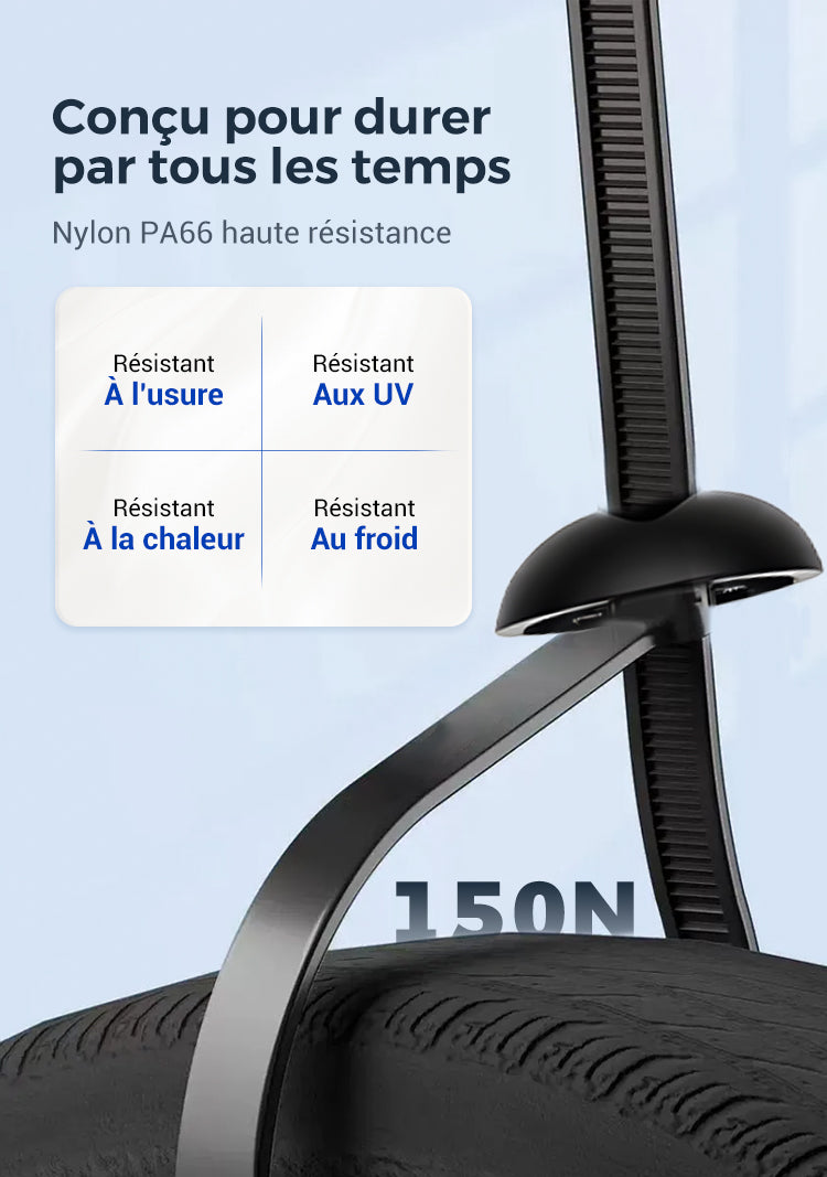 Boucle de cravate câble universelle en nylon