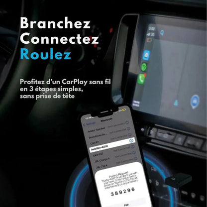 Adaptateur CarPlay sans fil 3-en-1 (Apple/Android)