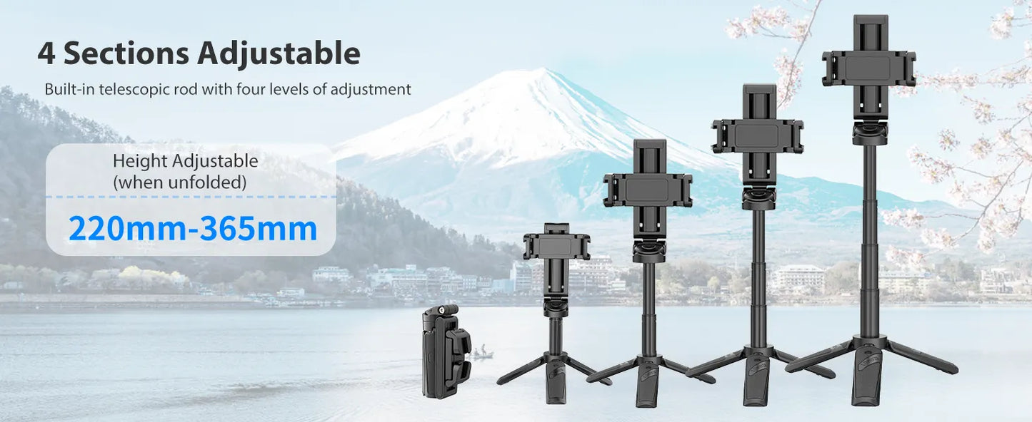 💖⏳Bâton de selfie Bluetooth pliable de poche avec trépied intégré💖