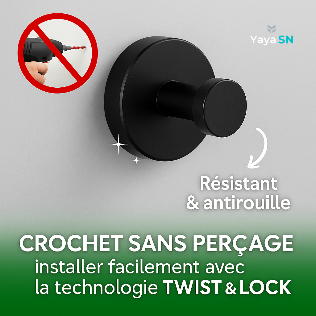 Crochet à ventouse facile à réparer